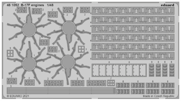 Detailset Boeing B17F Flying Fortress Engine (Hong Kong Models)  E48-1052