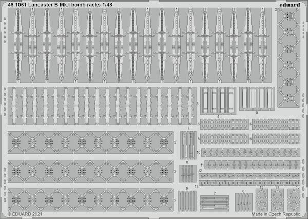 Detailset Lancaster B Mk1 Bomb Bay Racks (Hong Kong Models) E48-1061