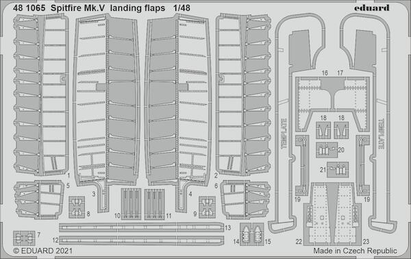 Detailset Hawker Tempest MKII Landing Flaps (Eduard) E48-1064