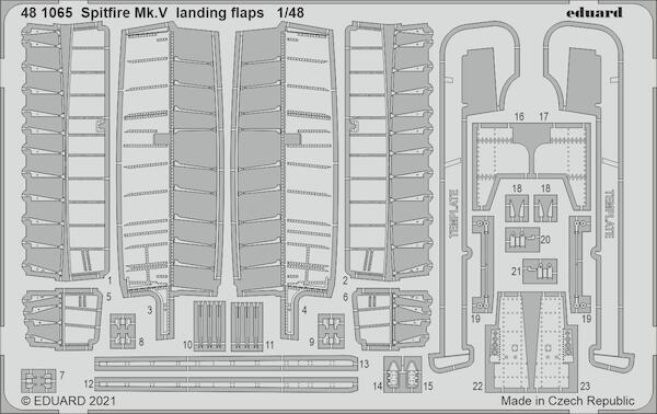 Detailset Spitfire MKV Landing Flaps (Eduard)  E48-1065