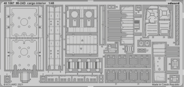 Detailset Mil Mi24D "Hind' cargo Compartiment (Eduard)  E48-1067