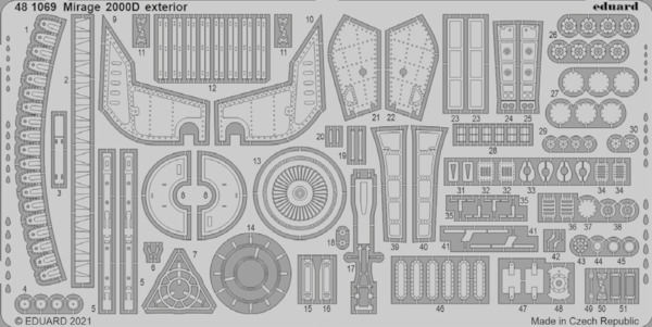 Detailset Mirage 2000D exterior (Kinetic)  E48-1069