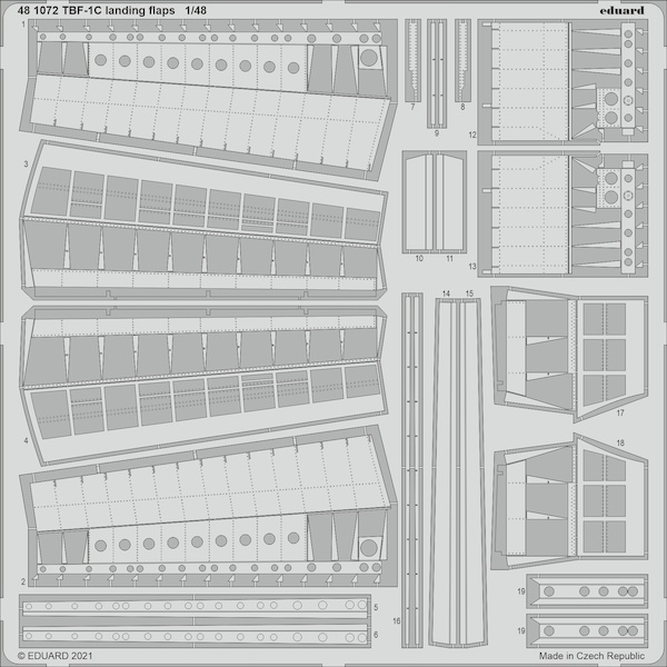 Detailset Grumman TBF-1C Avenger Flaps (Academy/Accurate/Italeri)  E48-1072