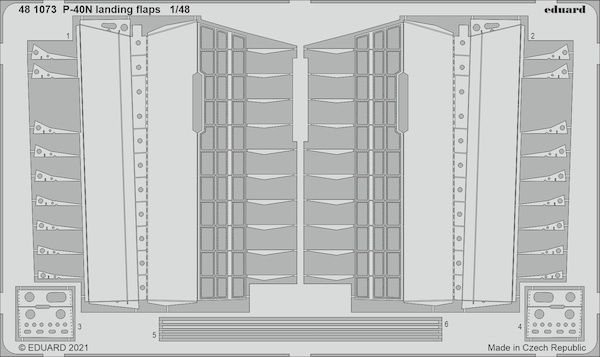 Detailset Curtiss P40N Warhawk Landing Flaps (Academy)  E48-1073