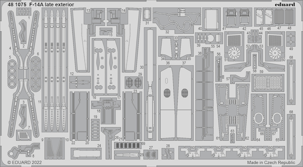 Detailset Grumman F14A Tomcat - Late-  Exterior (Tamiya)  E48-1075