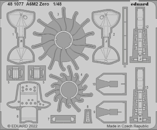 Detailset Mitsubishi A6M2 Detail Set (Eduard)  E48-1077