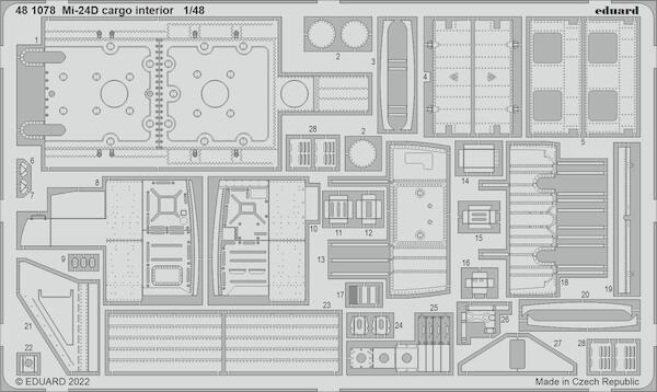 Detailset Mil Mi24D Cargo interior (Trumpeter) E48-1078
