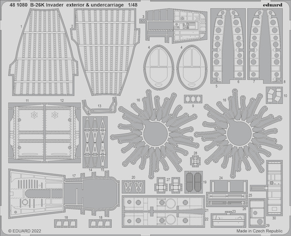 Detailset B26K Counter Invader  exterior and U/C (ICM)  E48-1080