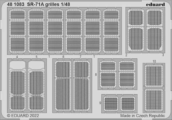 Detailset Lockheed SR71A Blackbird Grilles (Revell) E48-1083