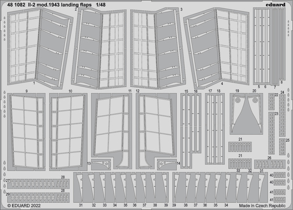 Detailset Ilyushin IL2 Mod. 43 landing flaps (Zvezda)  E48-1085