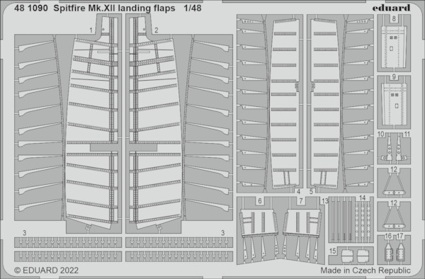 Detailset Supermarine Spitfire F. MKXII Landing Flaps (Airfix)  E48-1090