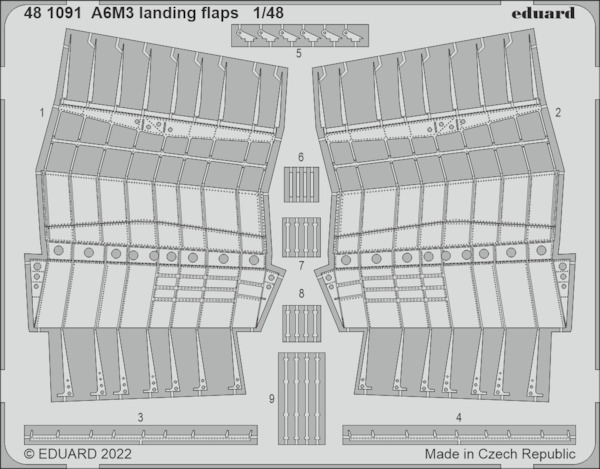 Detailset Mitsubishi A6M-3 Zero Landing Flaps (Eduard) E48-1091