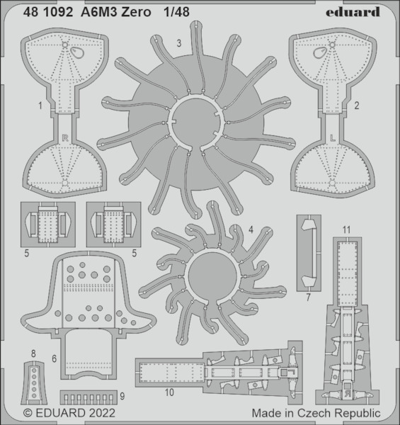 Detailset Mitsubishi A6M-3 Zero  (Eduard)  E48-1092