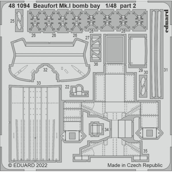 Detailset Bristol Beaufort MKI Bomb bay (ICM) E48-1094