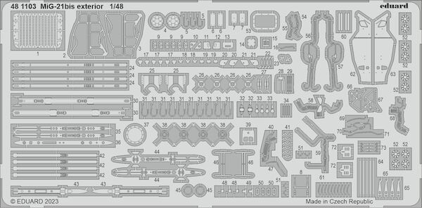 Detailset Mikoyan MiG21bis exterior (eduard)  E48-1103