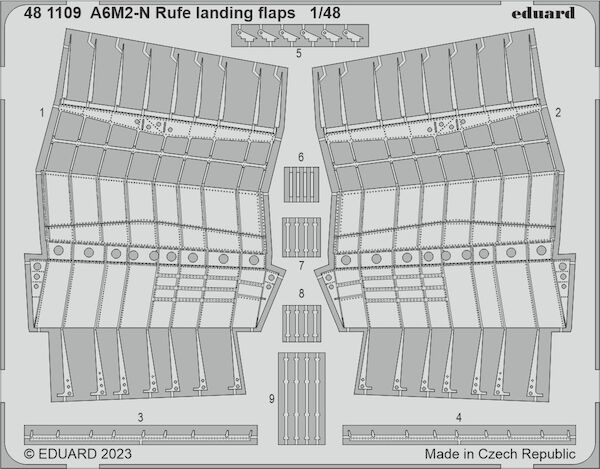 Detailset Nakajima A6M-2N Rufe Landing Flaps (Eduard) E48-1109