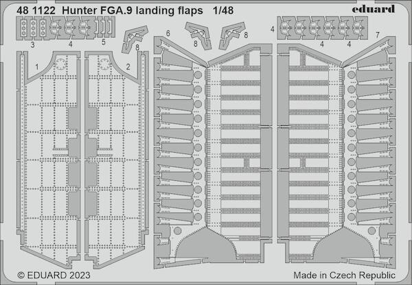 Detailset Hunter FGA.9 landing flaps (Airfix)  E48-1122