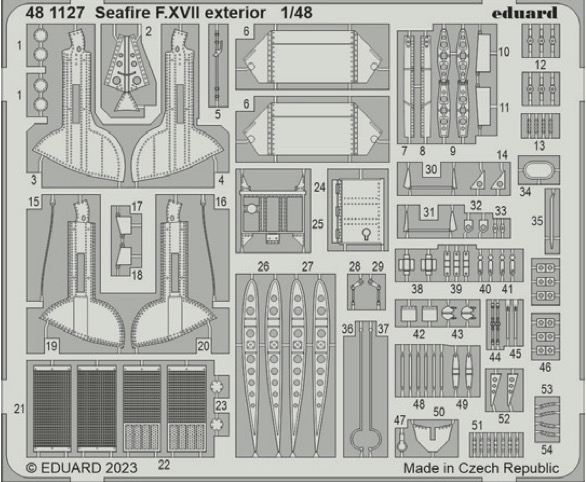 Detailset Seafire F MKXVII exterior (Airfix) E48-1127