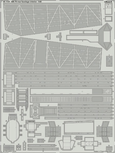 Detailset Savoia Marchetti SM79 Sparviero Rear Fuselage (Classic Airframe/ Eduard) E48-1131