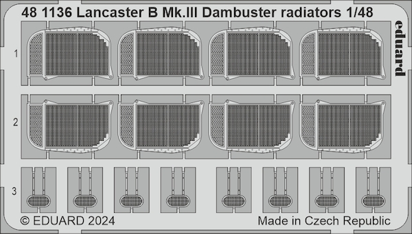 Detailset Lancaster B. MKIII Dambuster Radiators (HK Models) E48-1136