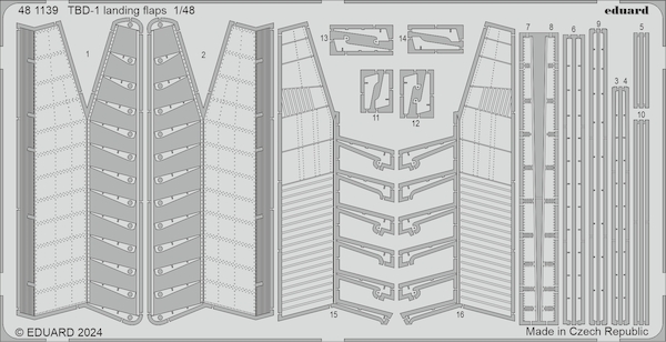 Detailset TBD-1 Devastator Landing Flaps (Hobby Boss)  E48-1139