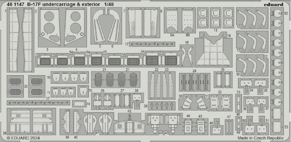 Detailset  B17F Flying Fortress Undercarriage and exterior  (Eduard/ Hong Kong Models)  E48-1147