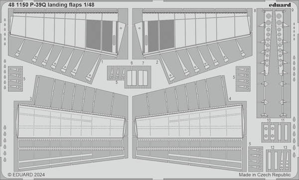 Detailset P39Q Airacobra Landing Flaps (Arma Hobby) E48-1150