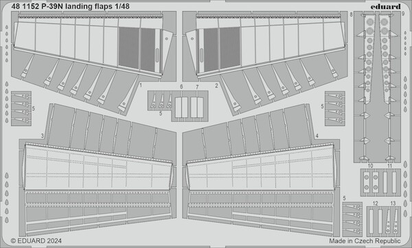 Detailset P39N Airacobra Landing Flaps (Arma Hobby) E48-1152