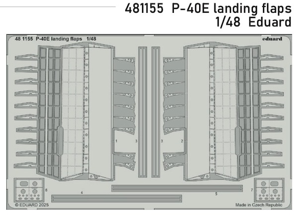 Detailset Curtiss P40E Warhawk Landing Flaps (Eduard) E48-1155