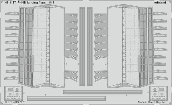Detailset Curtiss P40N Landing Flaps  (Eduard)  E48-1167