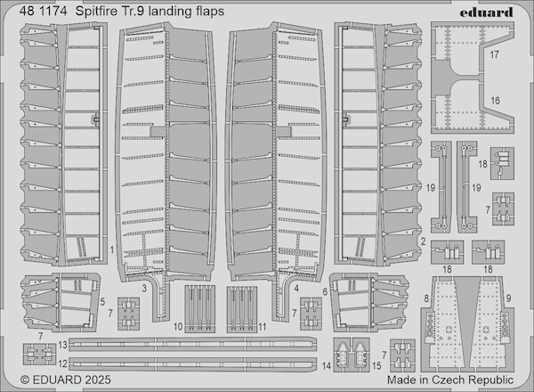 Detailset Spitfire Tr9 Landing Flaps (Airfix)  E48-1174