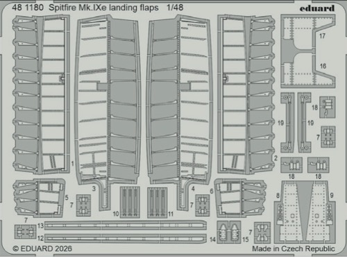 Detailset Spitfire MkIXe Landing Flaps (Airfix) E48-1180