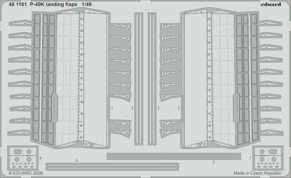 Detailset Curtiss P40K Landing Flaps  (Eduard)  E48-1181
