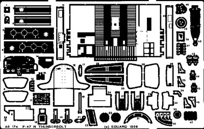 Detailset Republic P47N Thunderbolt  E48-174