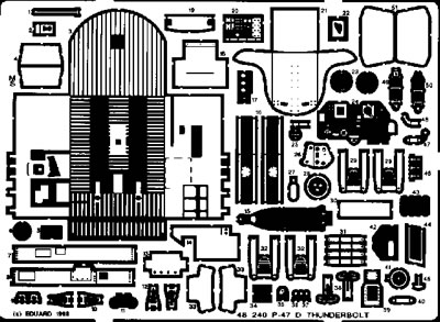 Detailset Republic P47D Thunderbolt (Hasegawa)  E48-240