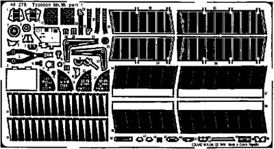 Detailset Hawker Typhoon MK1b Door canopy (Hasegawa)  E48-275