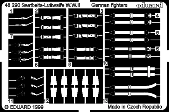 Detailset German Seatbelt Buckles (Fighters) E48-290