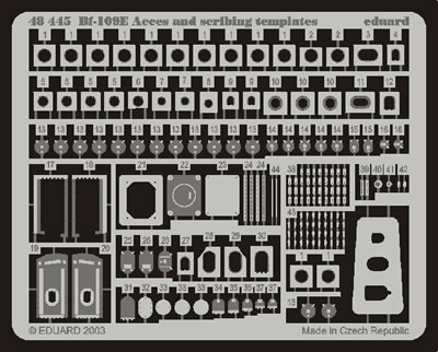 Detailset Messerschmitt BF109E acces and Scribing templates (Tamyia)  E48-445