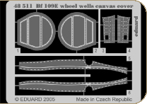 Detailset BF109E Wheel Wells canvas cover (Tamiya)  E48-511