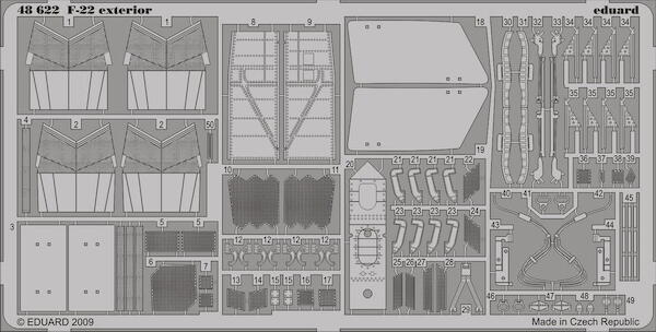 Detailset F22 Raptor Exterior (Academy)  E48-622