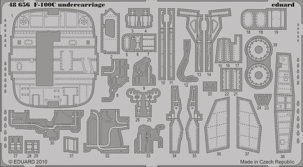 Detailset F100C Super Sabre undercarriage set (Hasegawa) E48-656