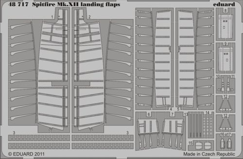 Detailset Supermarine Spitfire MKXII Landing Flaps (Airfix)  E48-717