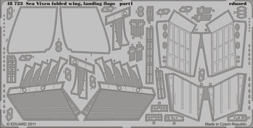 Detailset Sea Vixen Landing Flaps and folding wings (Airfix) E48-723