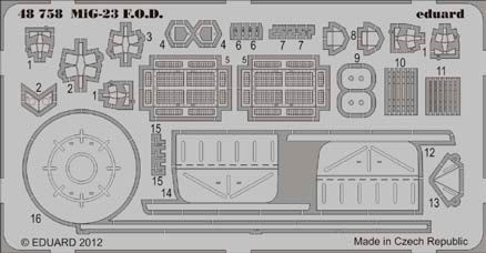 Detailset Mikoyan Mig23 Flogger FOD (Trumpeter) E48-758