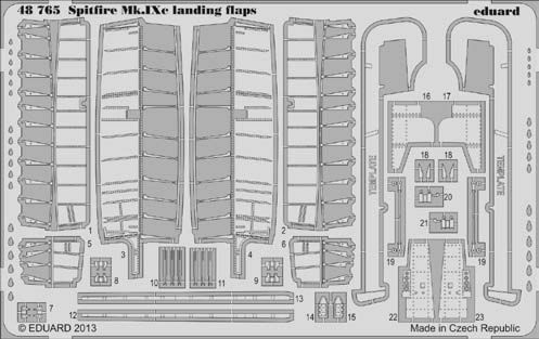 Detailset Supermarine Spitfire MKIXc Landing Flaps (Eduard)  E48-765