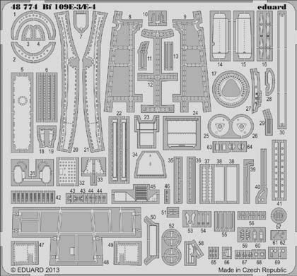 Detailset Messerschmitt BF109E-3/4 (Eduard)  E48-774