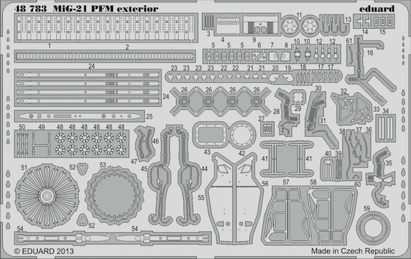 Detailset Mikoyan MiG21PFM Fishbed detail set (Eduard)  E48-783