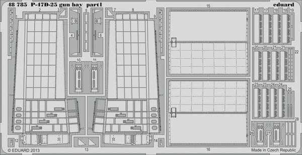 Detailset P47D-25 Thunderbolt gun bay detail set (Eduard)  E48-785