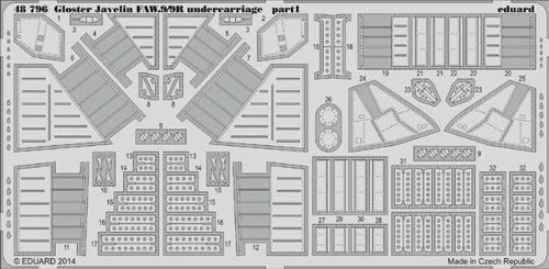 Detailset Gloster Javelin FAW9/9R Undercarriage (Airfix) E48-796