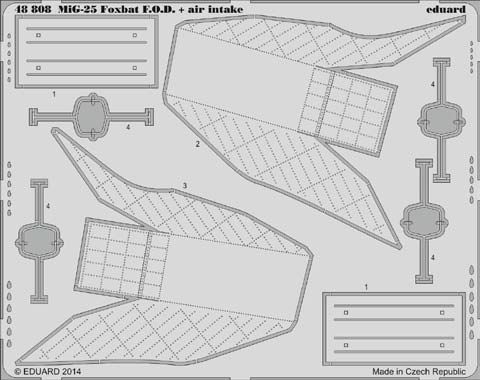 Detailset Mikoyan MiG25 Foxbat air Intakes and FOD (Kitty Hawk) E48-808